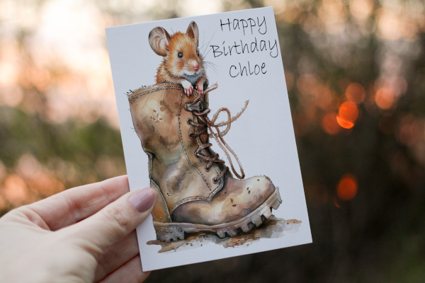 Cute mouse birthday card